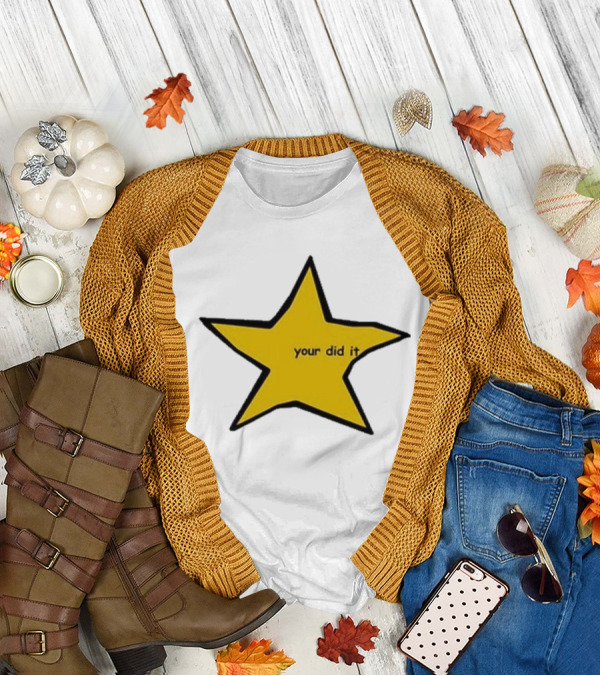 Your Did It Star Yellow Five-Point Shape T-Shirt