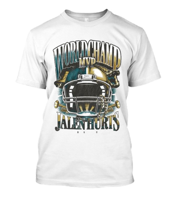 World Champ MVP Jalen Hurts Helmet Design T-Shirt