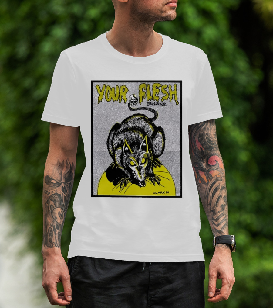 Your Flesh Fanzine Issue 6 Rat Illustration Clark 84 T-Shirt