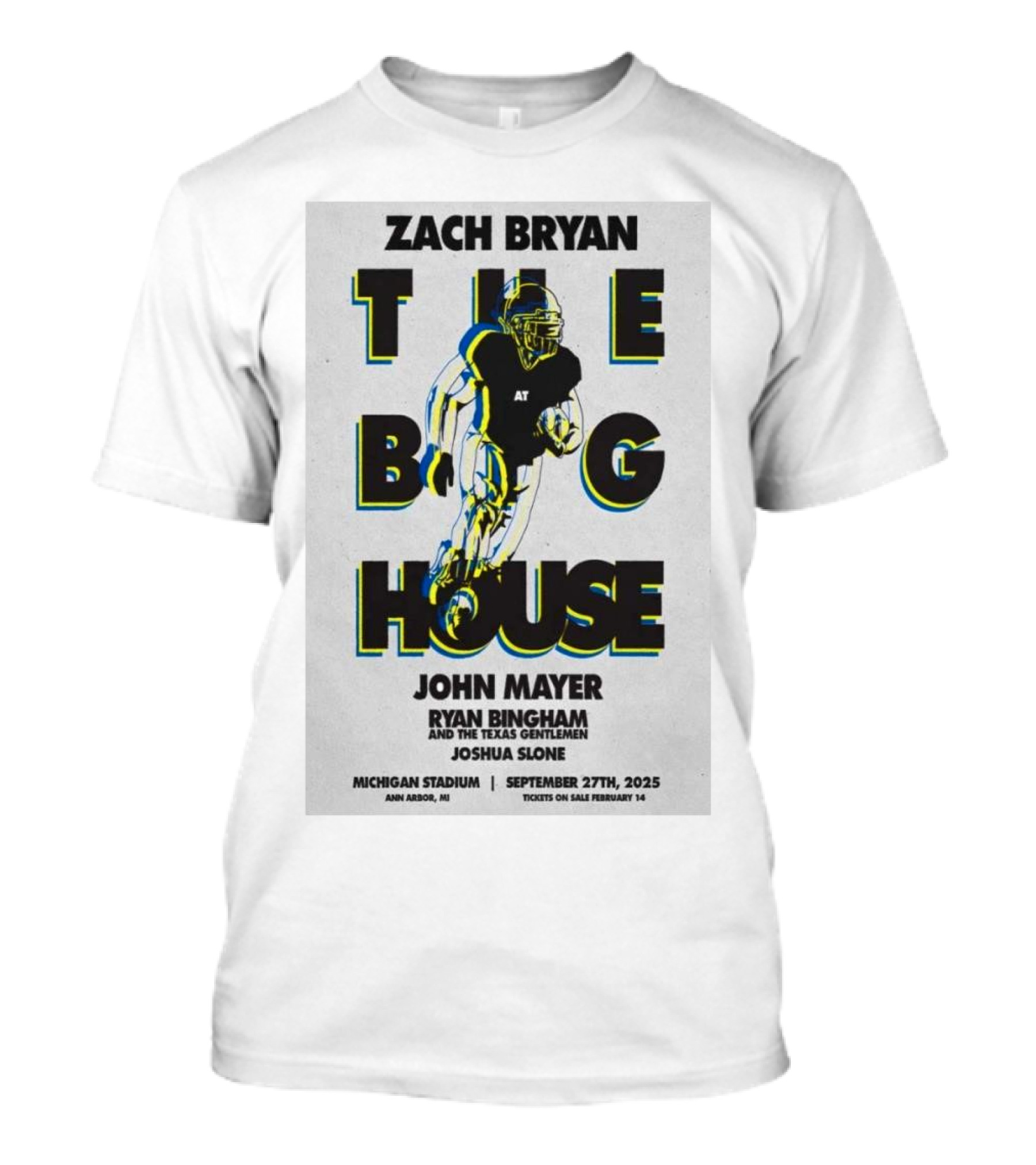 Zach Bryan The Big House Michigan Stadium Ann Arbor September 27 2025 John Mayer Ryan Bingham Joshua Slone T-Shirt