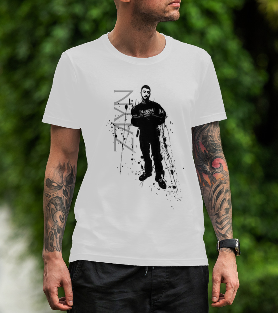 Zayn Splatter Style With Splash Silhouette And Name T-Shirt