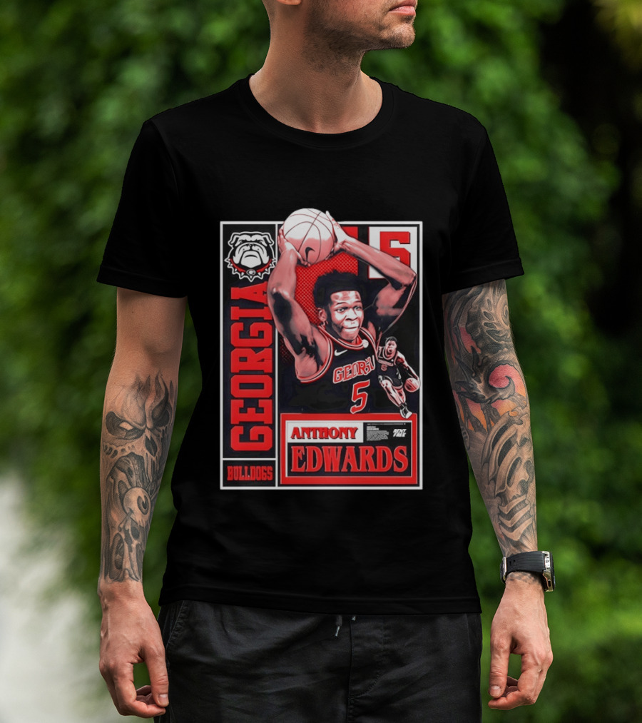 Anthony Edwards Georgia Bulldogs Basketball 5 NBA Draft T-Shirt