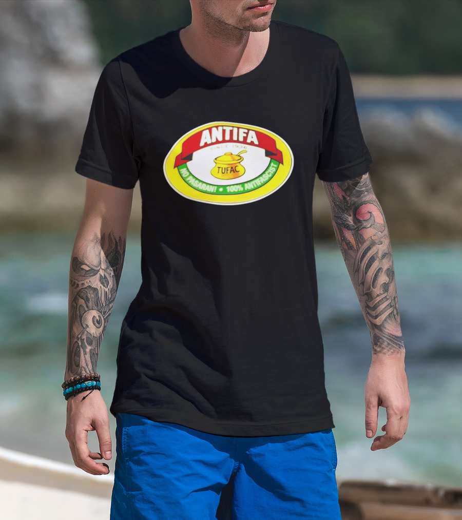 ANTIFA Since 1930 TUFAC No Pasaran 100% Antifascist T-Shirt