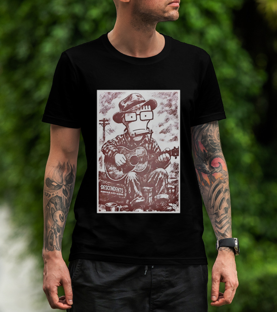 Descendents Tour Oklahoma Mar 2 2026 Character Playing Guitar T-Shirt