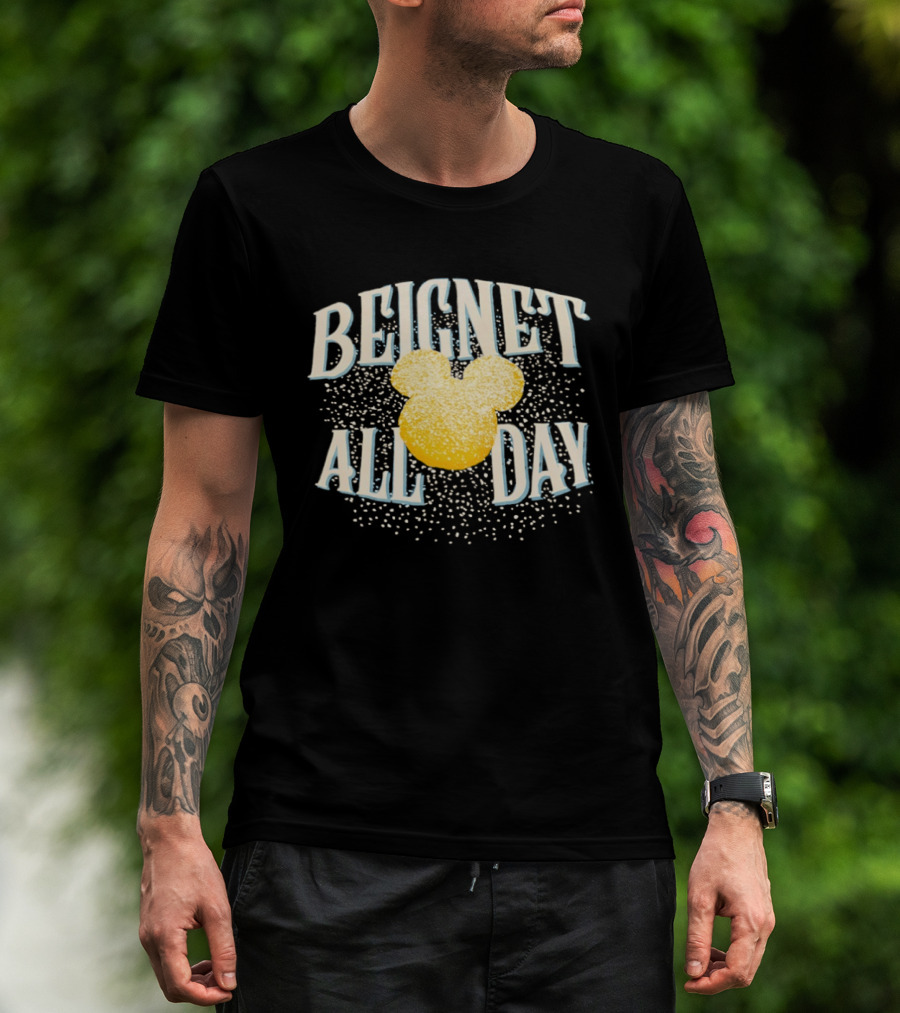 Disney Beignet All Day Mickey Mouse Powdered Sugar Delight T-Shirt