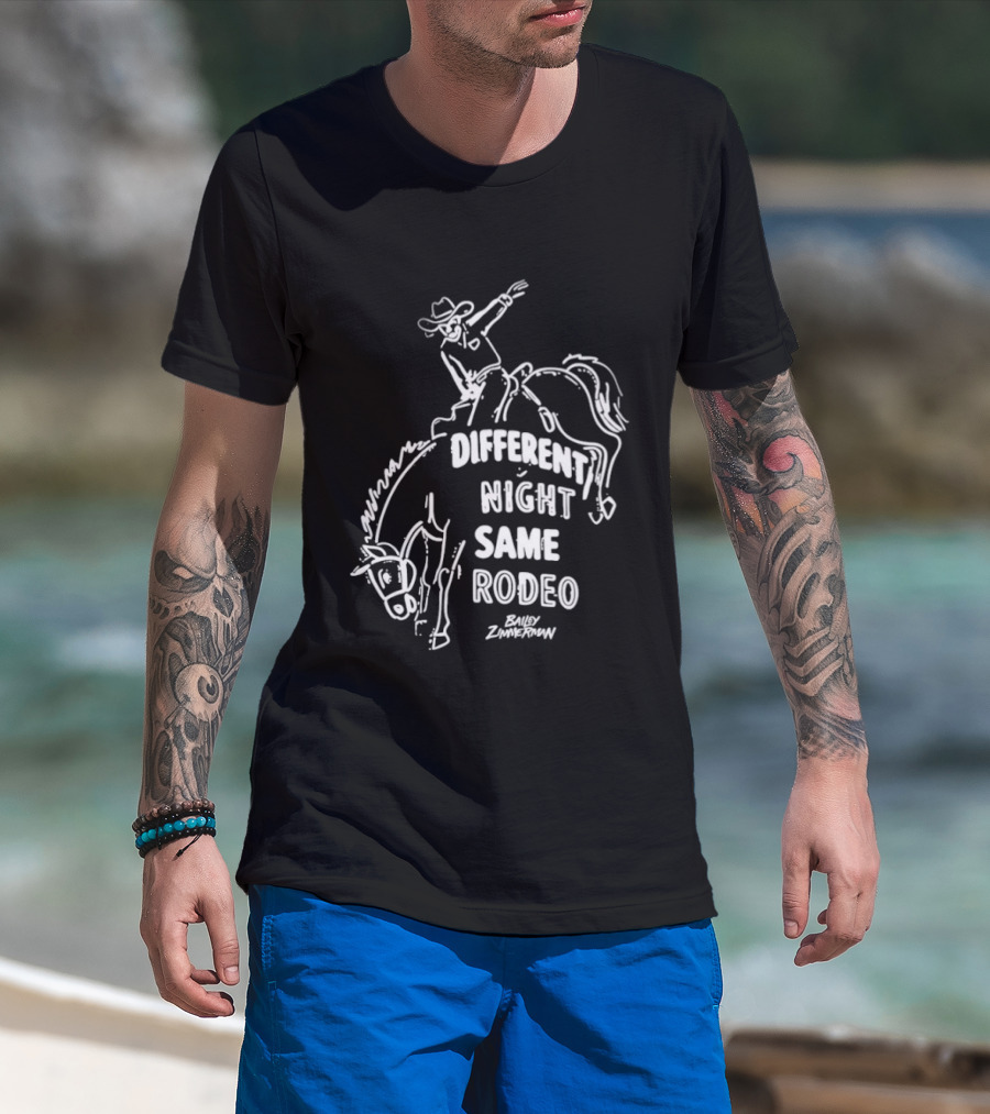 Bailey Zimmerman Different Night Same Rodeo Riding Horse T-Shirt