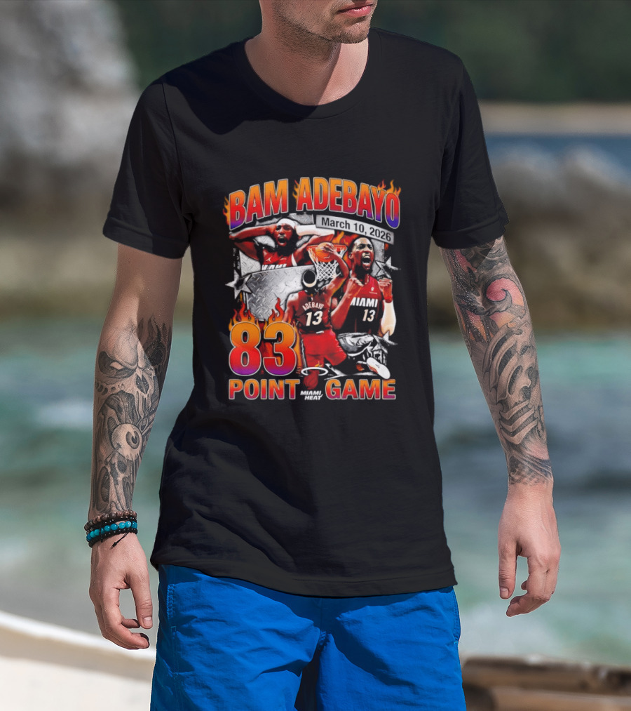 Bam Adebayo 83 Point Game Miami Heat Vice City 90s Basketball T-Shirt