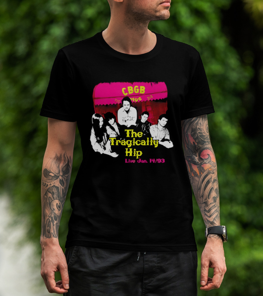 CBGB The Tragically Hip Live Jan 14 93 Vintage Style Music Venue Homage T-Shirt