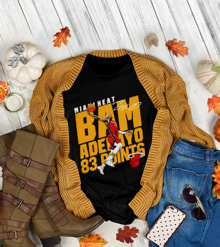 Miami Heat Bam Adebayo 83 Points Basketball Dunk T-Shirt