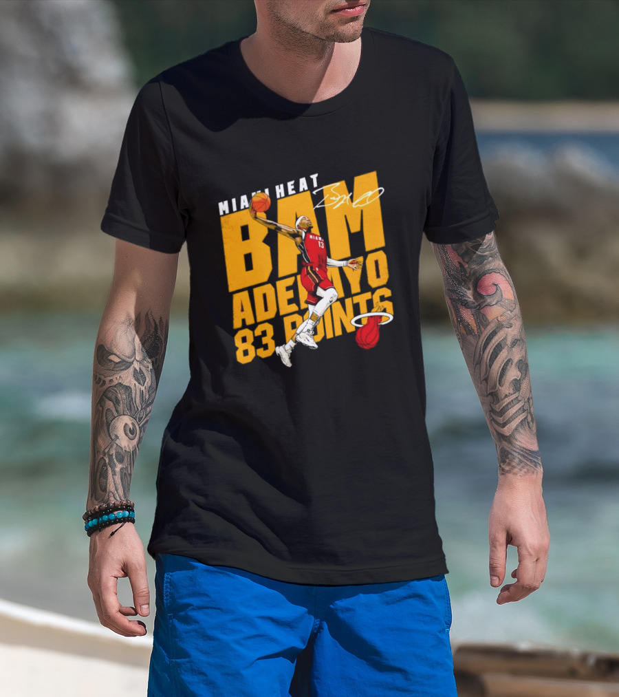 Miami Heat Bam Adebayo 83 Points Basketball Dunk T-Shirt