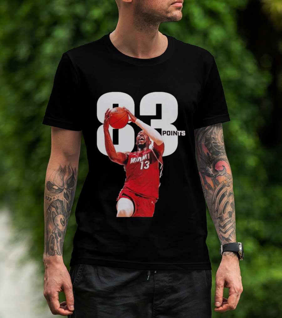 Bam Adebayo Miami 13 Scores 83 Points Passing Kobe Bryant's Single Game Record T-Shirt