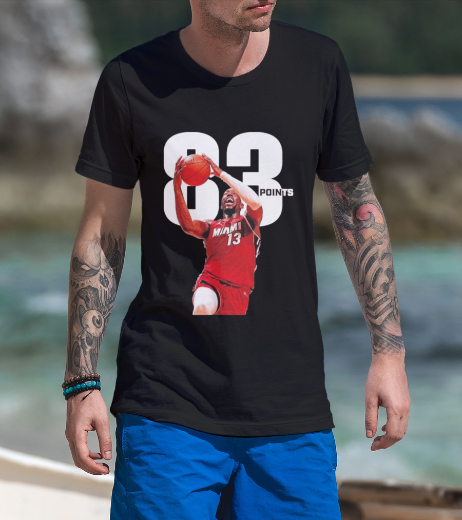 Bam Adebayo Miami 13 Scores 83 Points Passing Kobe Bryant's Single Game Record T-Shirt