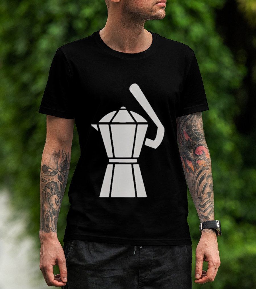 Espresso Baseball Coffee Filter Moka Pot Shape T-Shirt