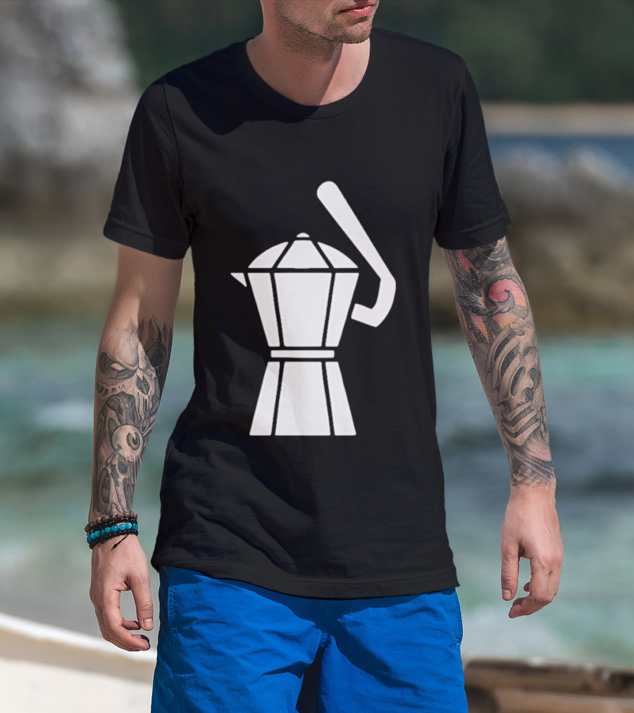 Espresso Baseball Coffee Filter Moka Pot Shape T-Shirt