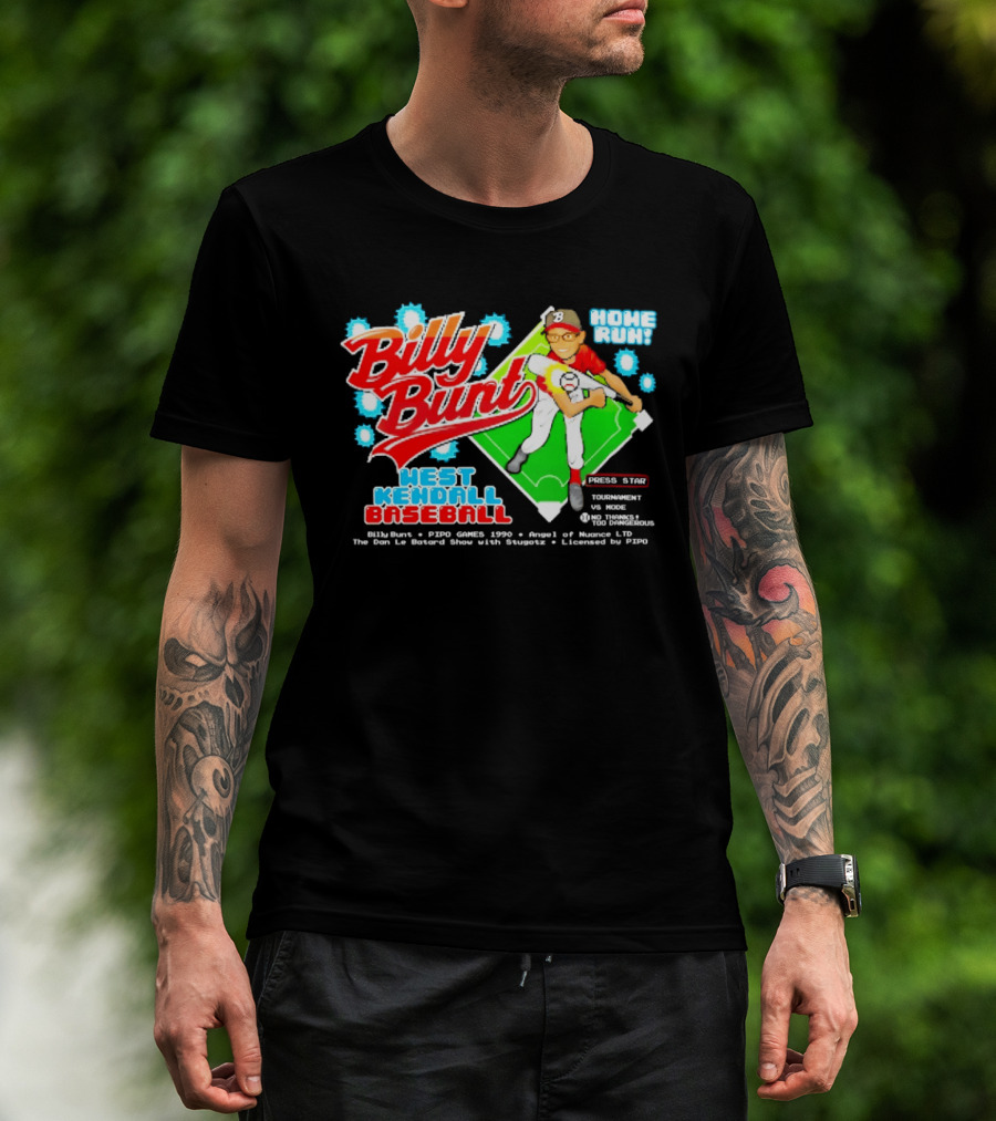 Billy Bunt West Kendall Baseball Home Run Power Star Player Action By Moorer T-Shirt