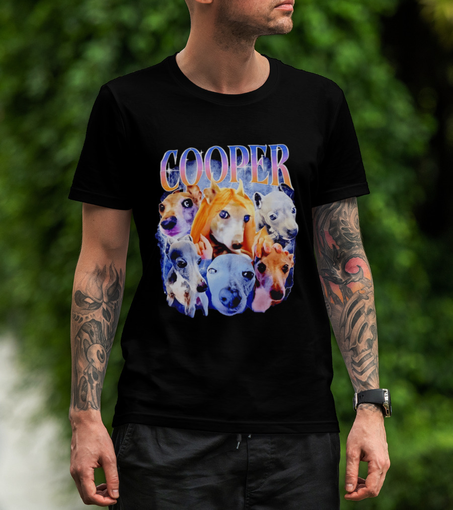 Cooper Dog Collage Colorful Lightning Effects T-Shirt
