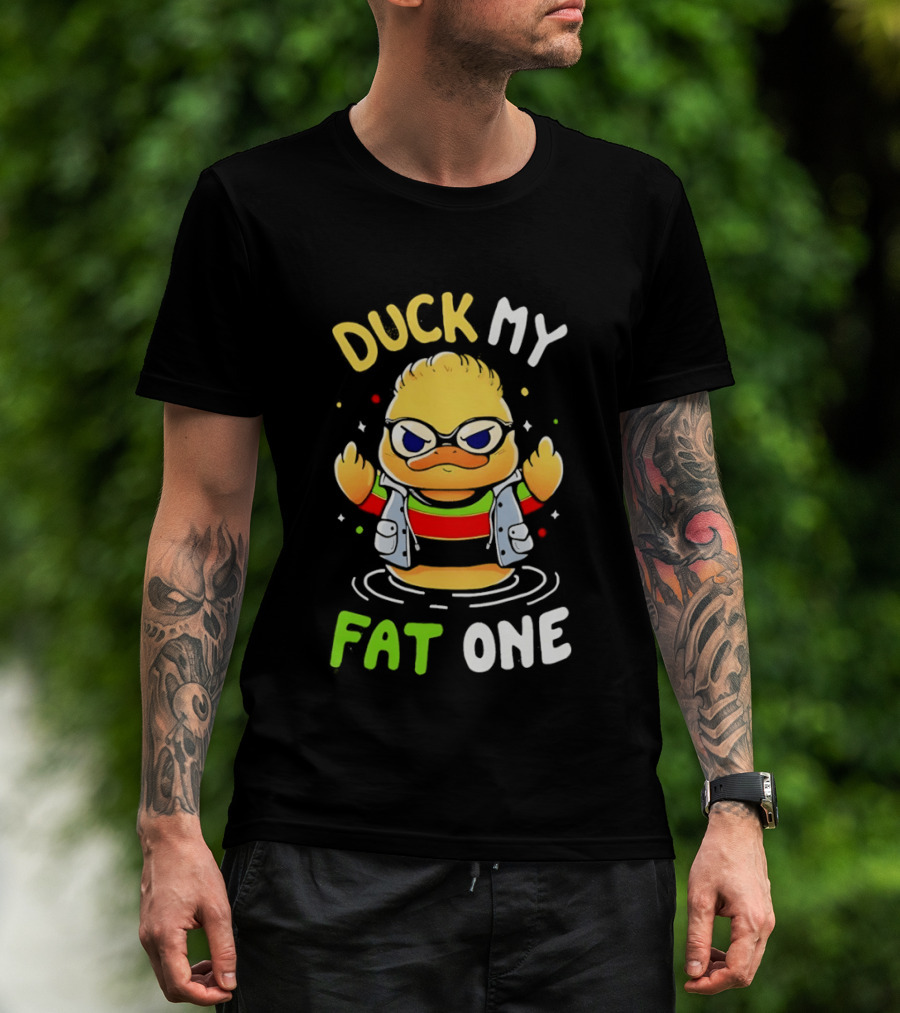 Duck My Fat One Middle Finger Delightful Derek X Duck T-Shirt