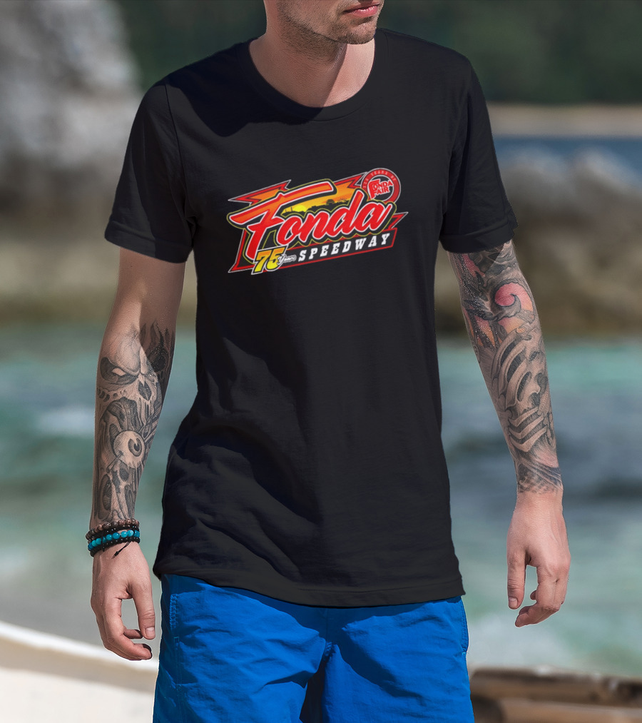 Fonda Speedway 75 Years Fonda Fair Racing Anniversary Celebration T-Shirt