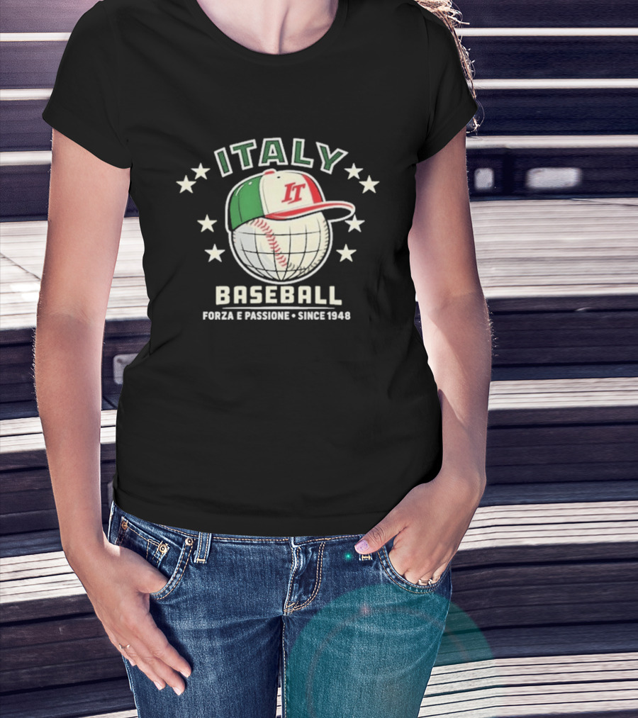 Italy Baseball Cap Forza E Passione Since 1948 Stars T-Shirt
