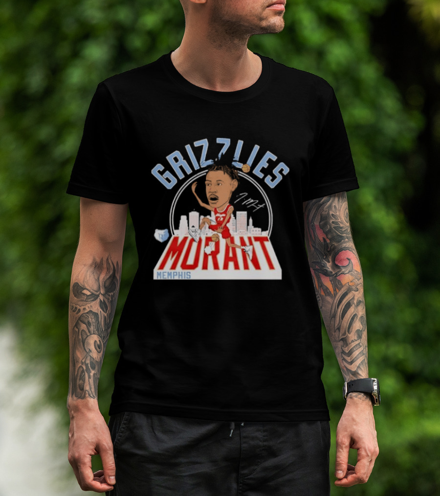 Grizzlies Morant Memphis Skyline Basketball Player T-Shirt