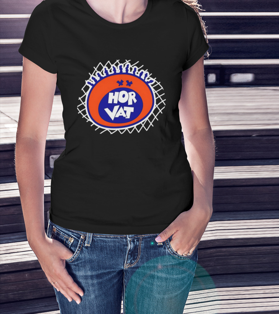 Hor Vat Orange Blue Circular Grid T-Shirt