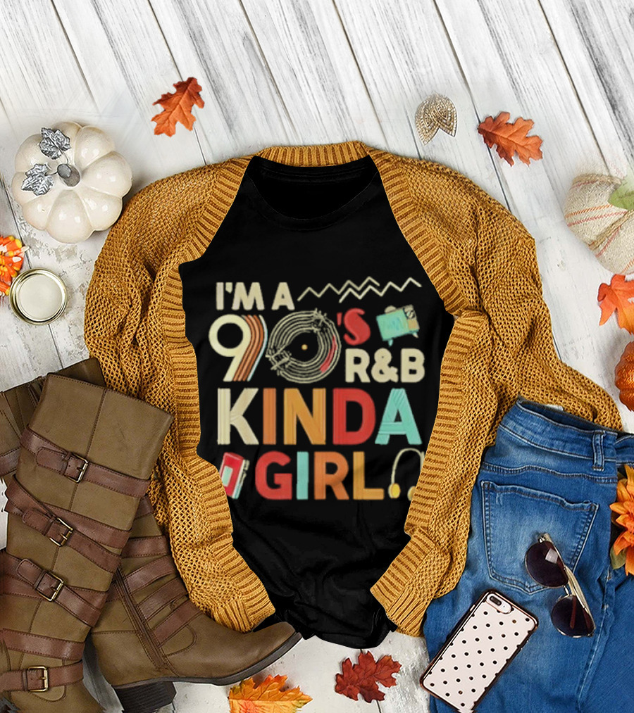 I'm a 90's R&B Kinda Girl Record Player Music Lover T-Shirt