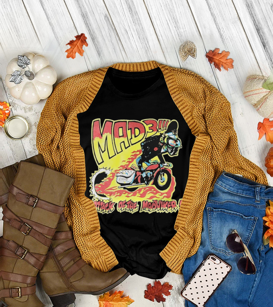 MAD 3 Attack Of The Mad Viker Eddie Biker Flame T-Shirt