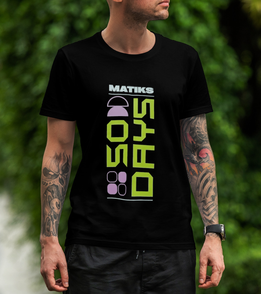 Matiks 50 Days Geometric Neon Shapes And Numbers T-Shirt