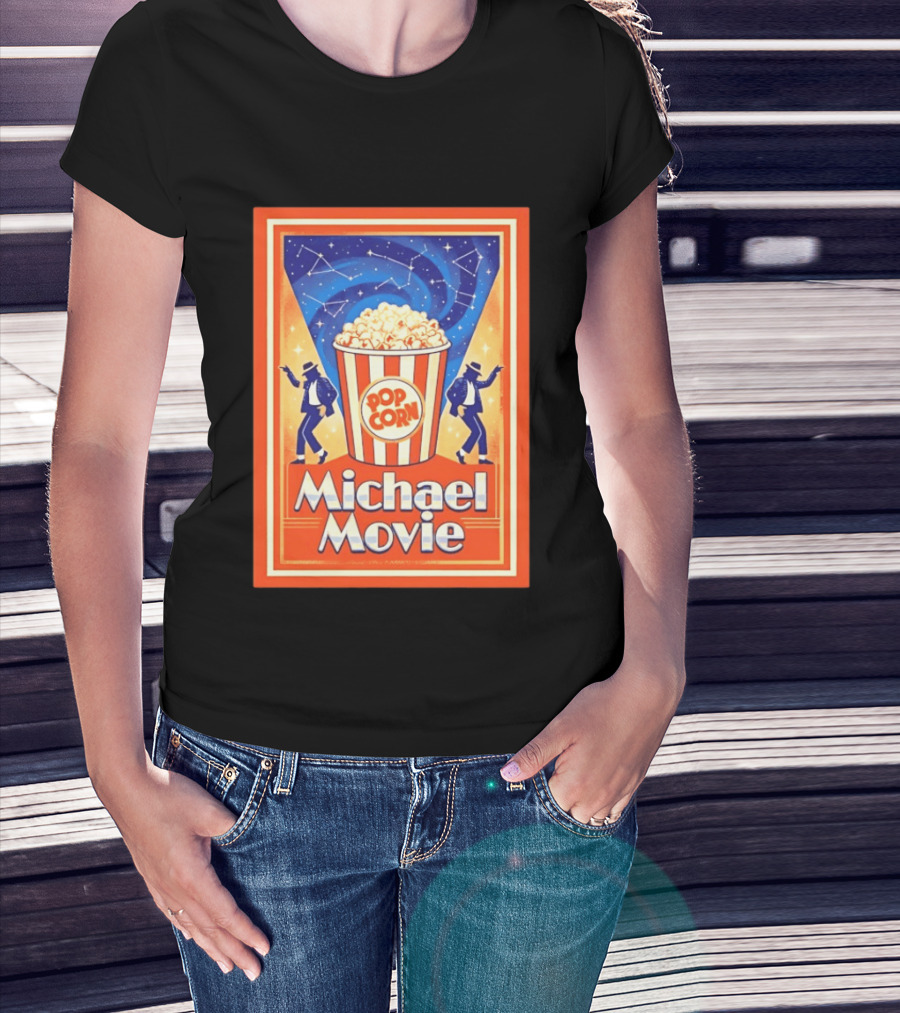 Michael Movie 2026 Popcorn Constellations Retro Dance Stars T-Shirt