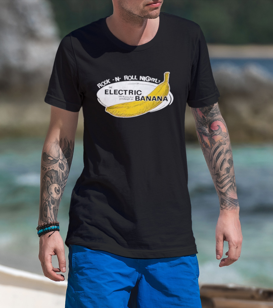 Rock N Roll Nightly Electric Banana Pittsburgh PA Vintage Retro Music Venue T-Shirt