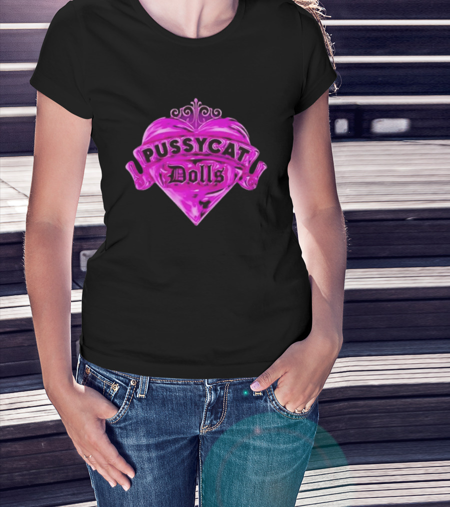Pussycat Dolls Pink Heart Emblem Fashion T-Shirt