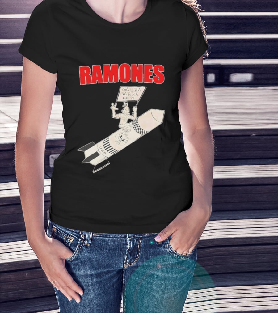 Ramones Gabba Gabba Hey USS Rocket Cartoon T-Shirt