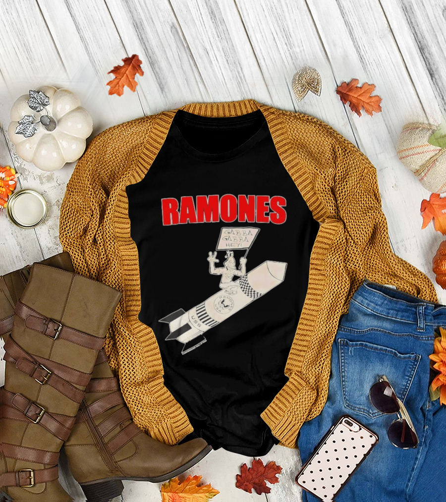 Ramones Gabba Gabba Hey USS Rocket Cartoon T-Shirt