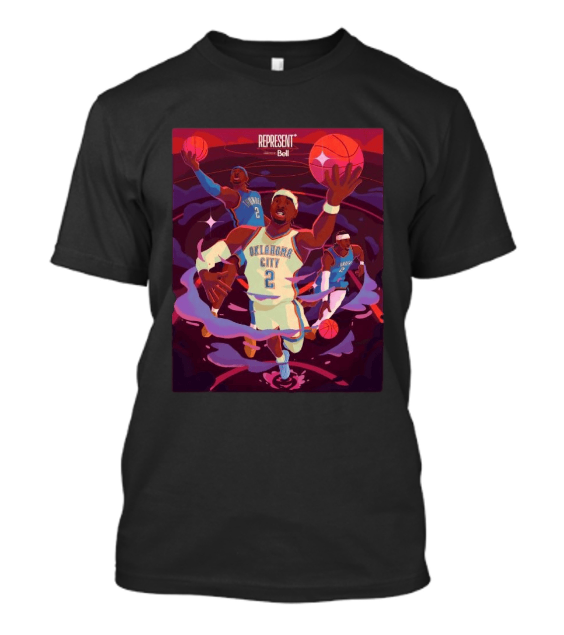 Oklahoma City Represent Bell Basketball SGA Number 2 T-Shirt