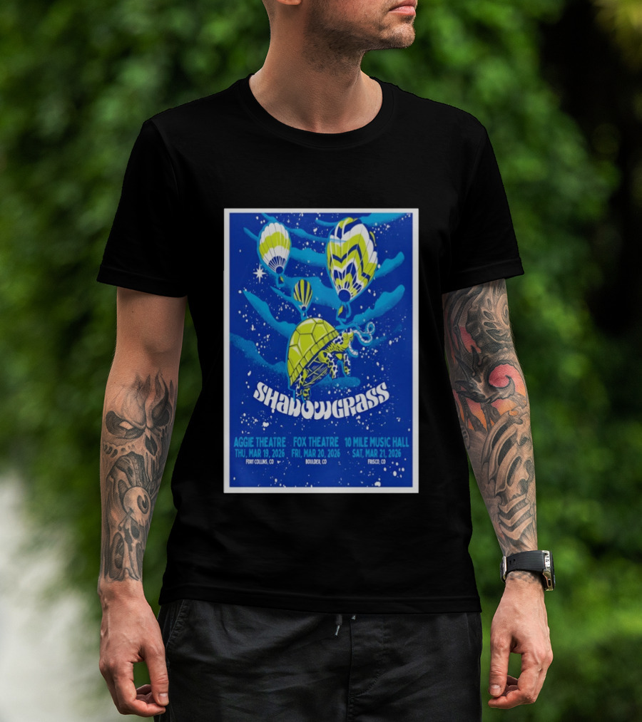 Shadowgrass Colorado 2026 Tour Aggie Theatre Fox Theatre 10 Mile Music Hall T-Shirt
