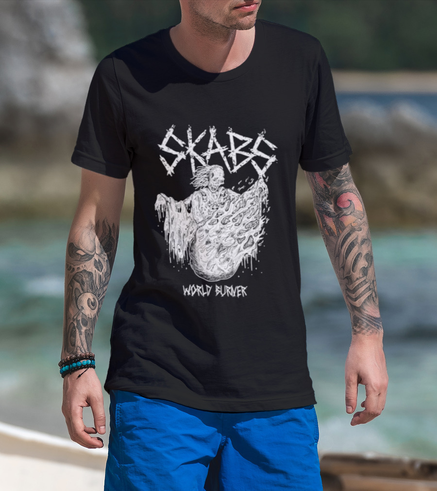 SKABS World Burner Skeleton Phantom Graffiti T-Shirt
