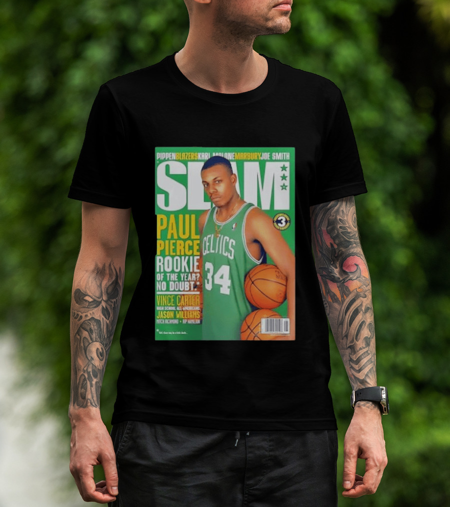 SLAM Paul Pierce Rookie Of The Year Celtics Vince Carter NBA Basketball Magazine Cover T-Shirt