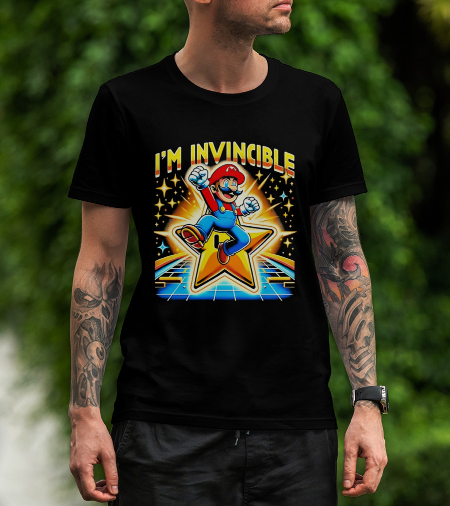 Super Mario I'm Invincible Star Power Jump T-Shirt
