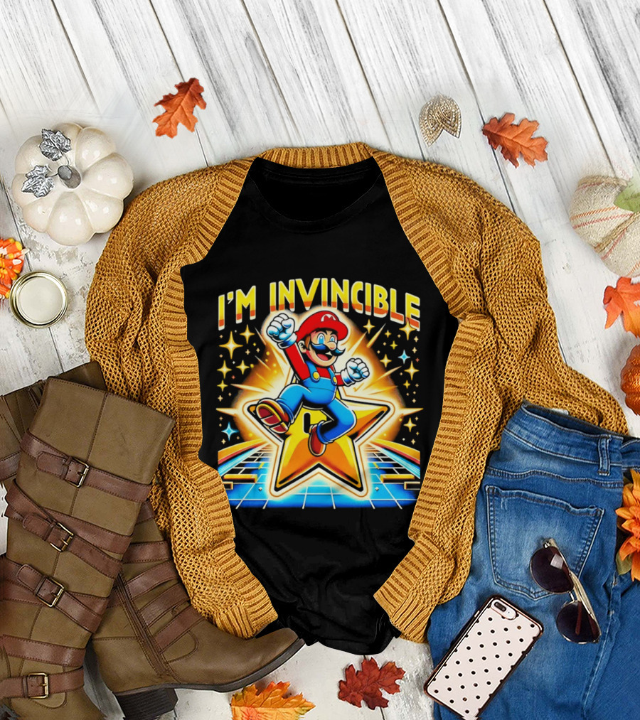 Super Mario I'm Invincible Star Power Jump T-Shirt