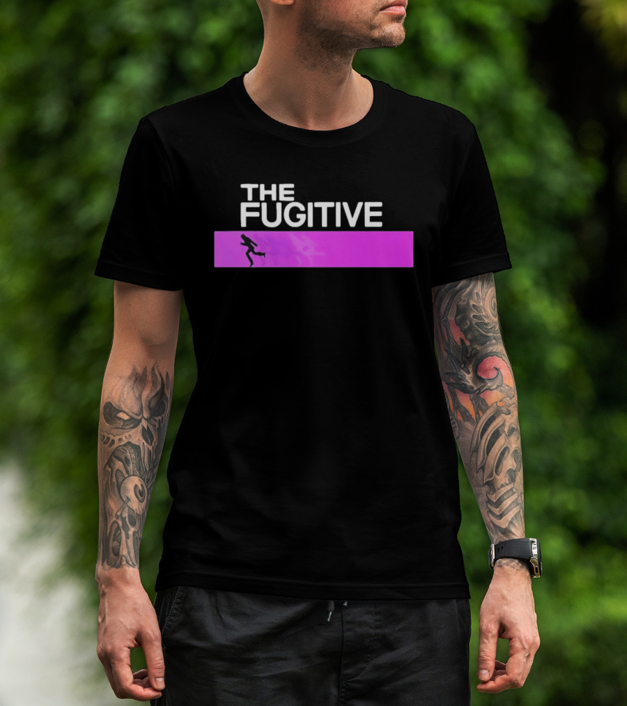 The Fugitive Silhouette Running On Purple Bar T-Shirt