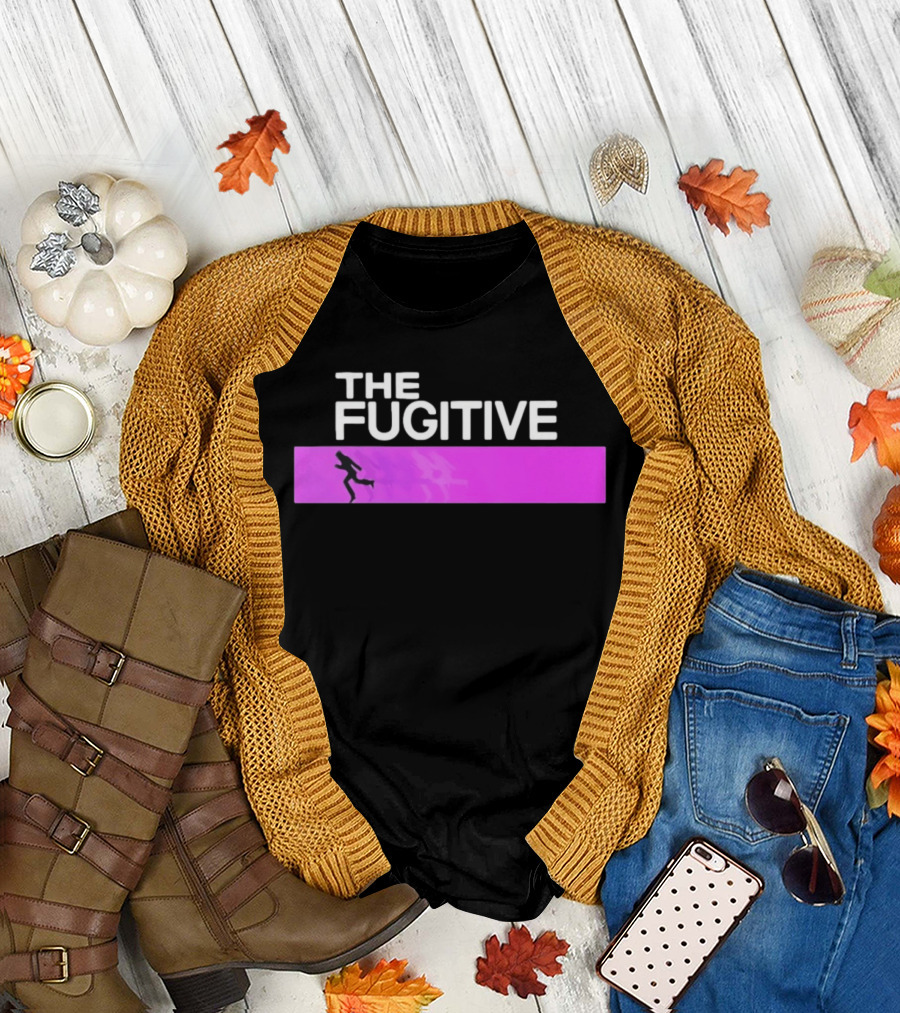The Fugitive Silhouette Running on Purple Bar T-Shirt