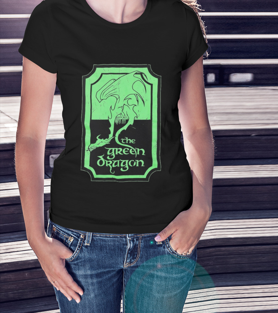 The Green Dragon Lord Of The Rings Fantasy Tavern T-Shirt