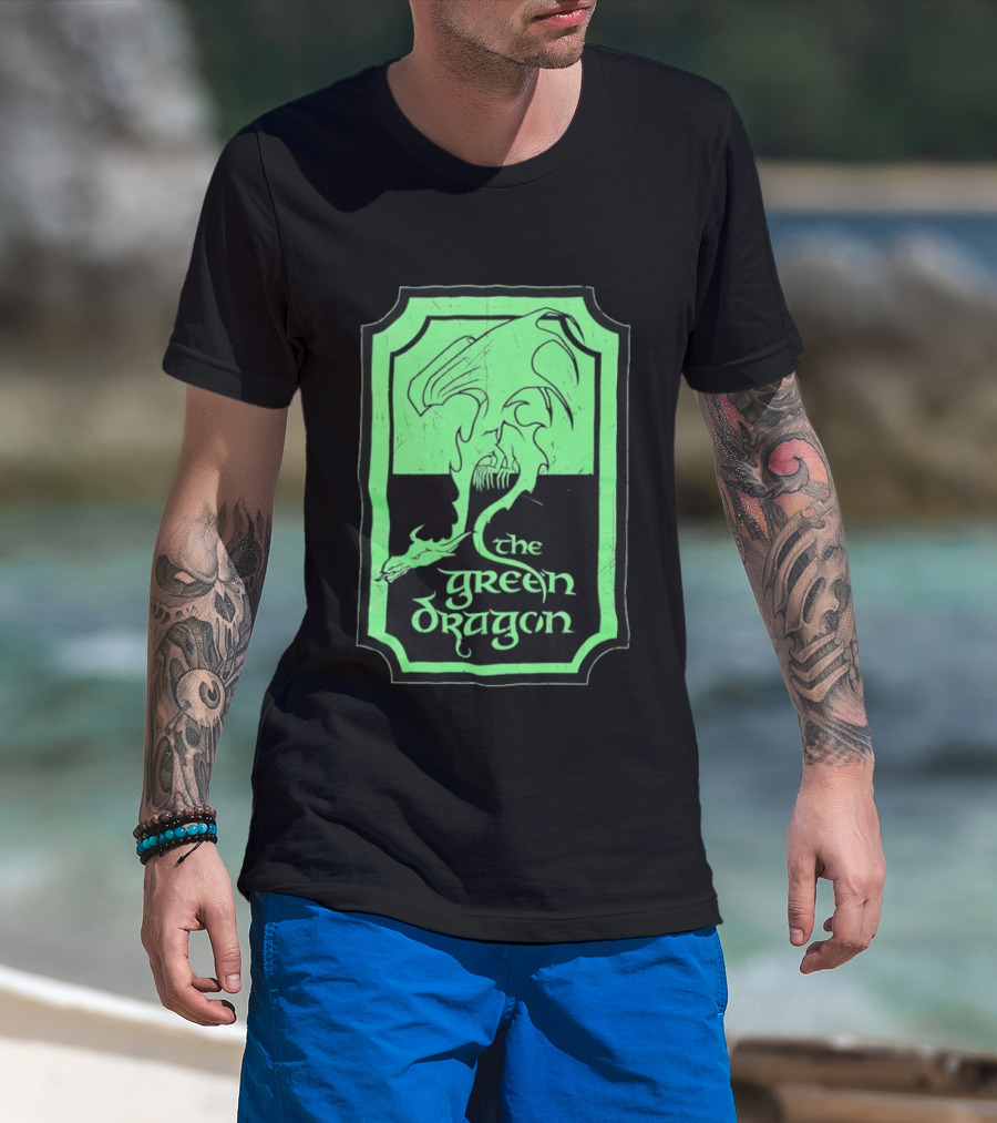 The Green Dragon Lord Of The Rings Fantasy Tavern T-Shirt