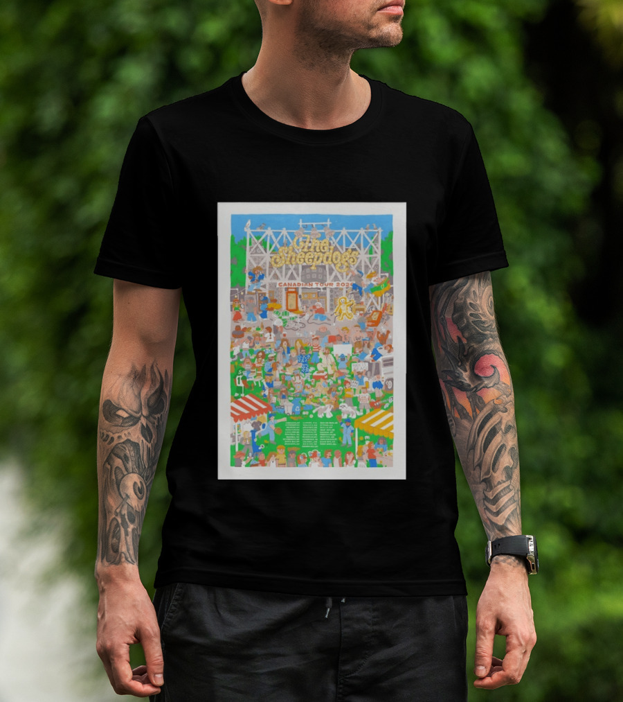 The Sheepdogs Canadian Tour 2026 Colorful Festival Scene With Crowd And Marquee T-Shirt