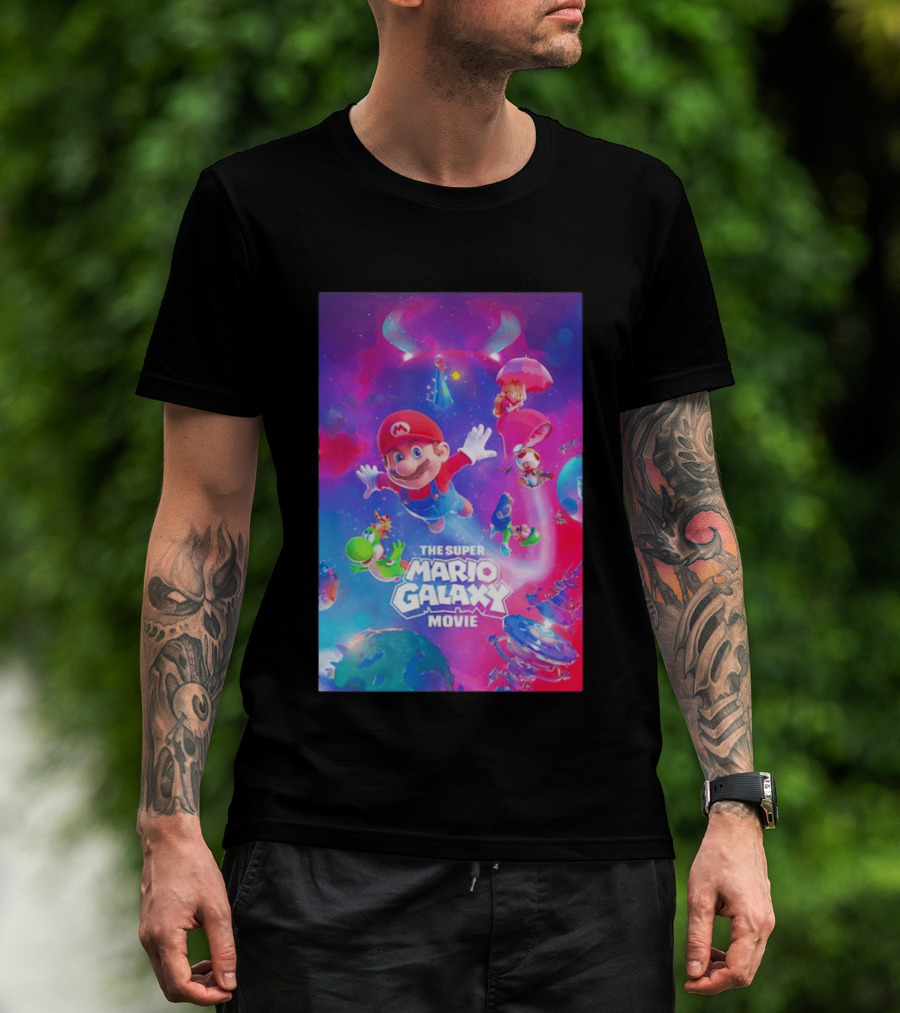 The Super Mario Galaxy Movie Adventure Featuring Iconic Characters T-Shirt