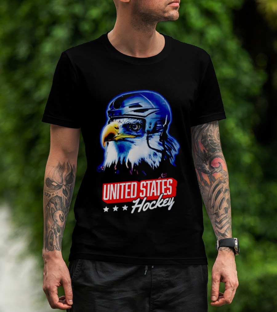 United States Hockey Eagle Helmet Stars T-Shirt