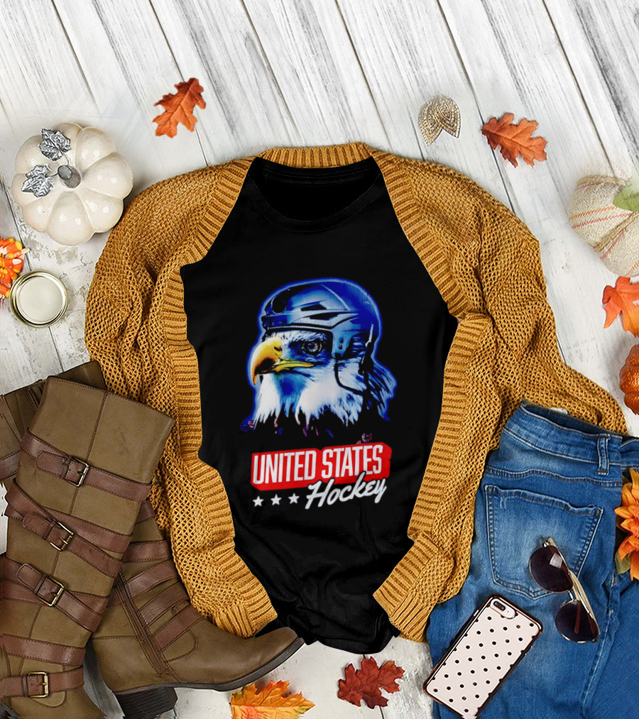 United States Hockey Eagle Helmet Stars T-Shirt