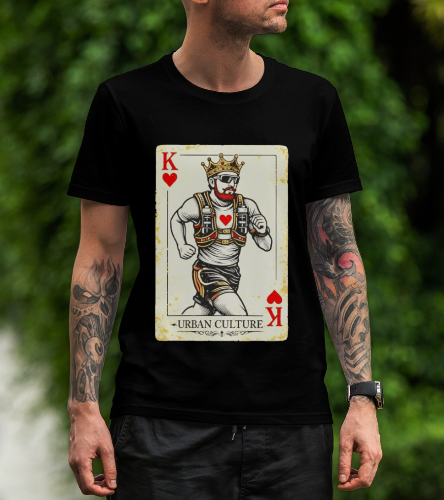 Urban Culture King Of Hearts Running Playing Card T-Shirt