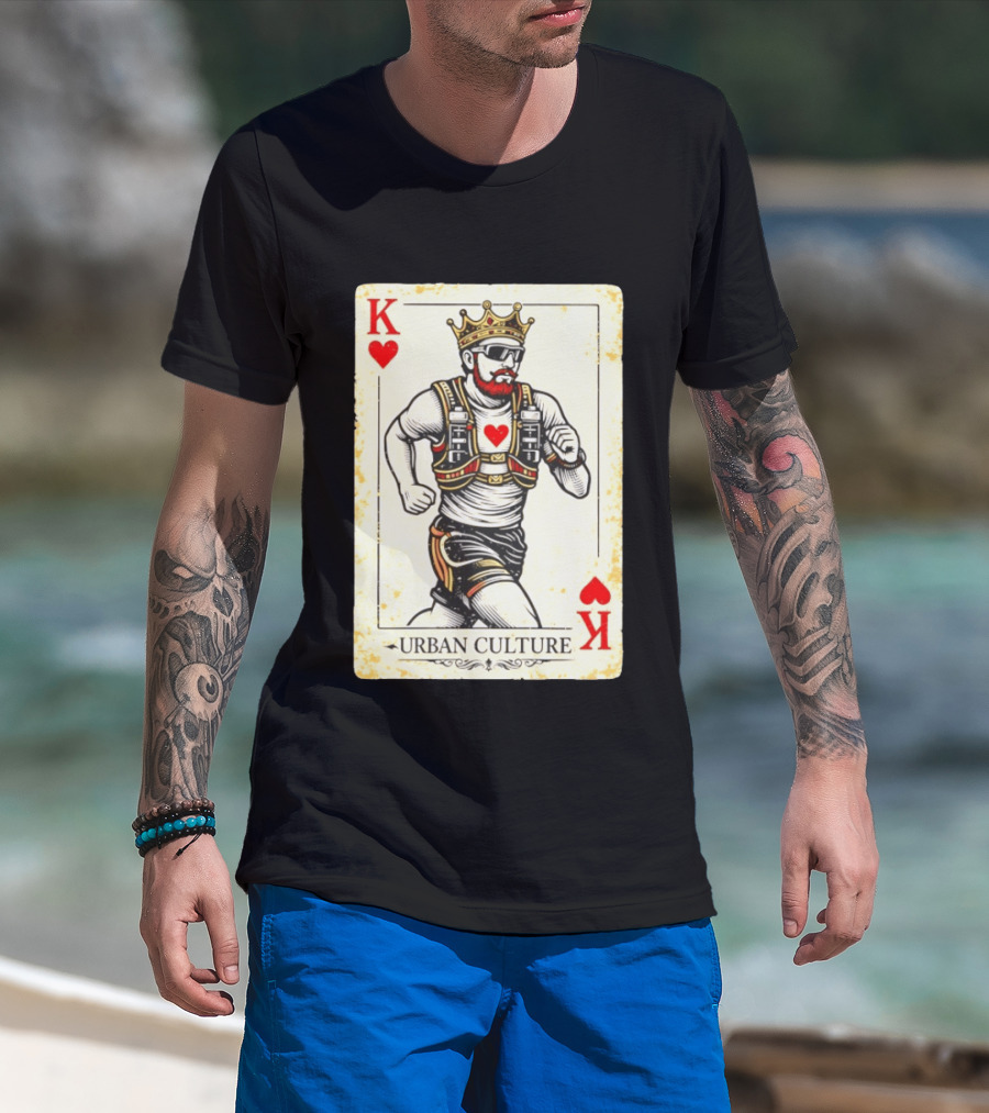 Urban Culture King Of Hearts Running Playing Card T-Shirt