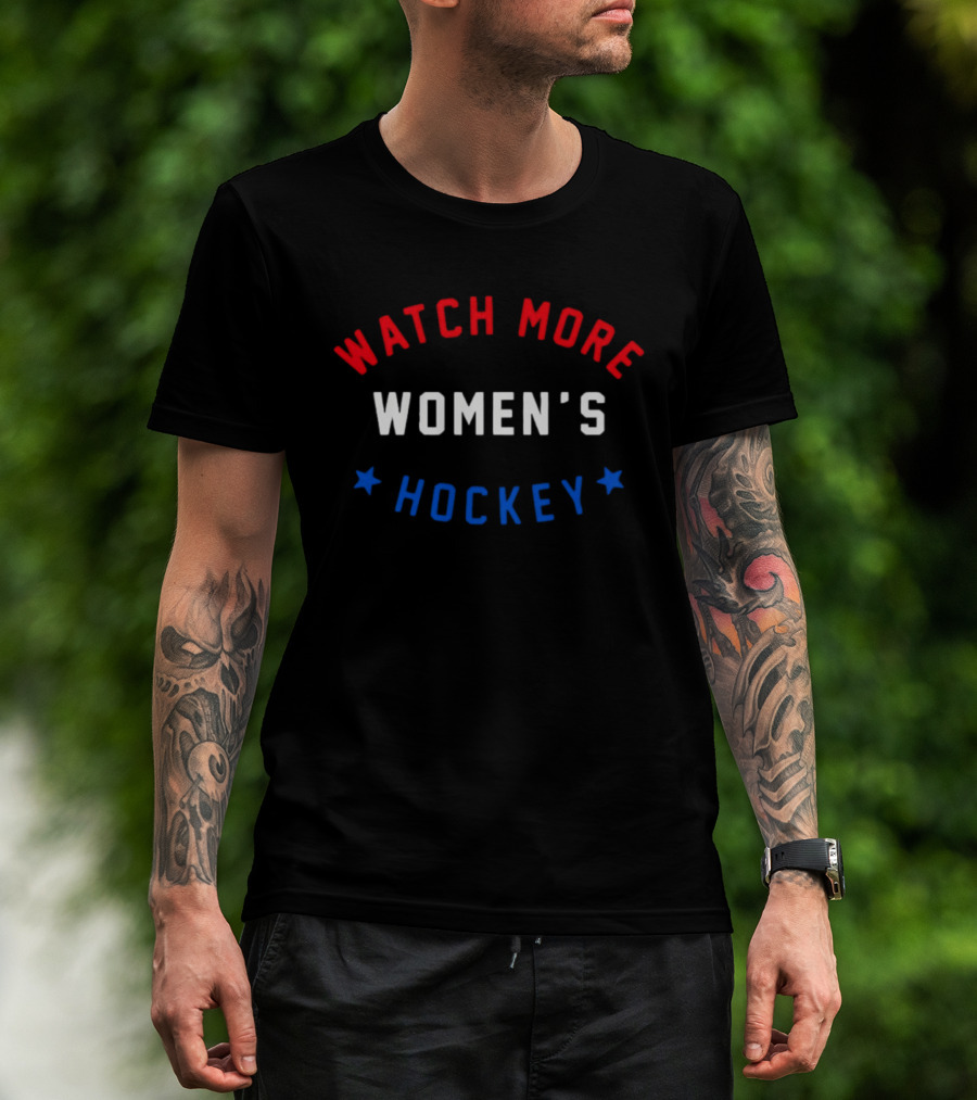 More Women's Hockey Bold Patriotic Colors Stars T-Shirt